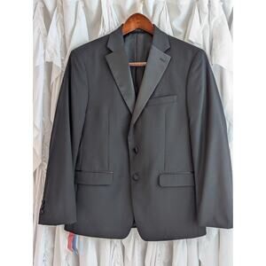 Calvin Klein Tuxedo Jacket Size 42S 100% Wool 2 Button Notch Lapel Double Vent